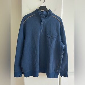 Tommy Bahama Perfect Fit Snap Mock Neck Sweater in Navy Size XL